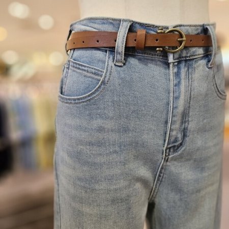 롤업 9부 배기핏 데님 팬츠