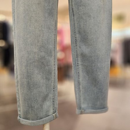 롤업 9부 배기핏 데님 팬츠