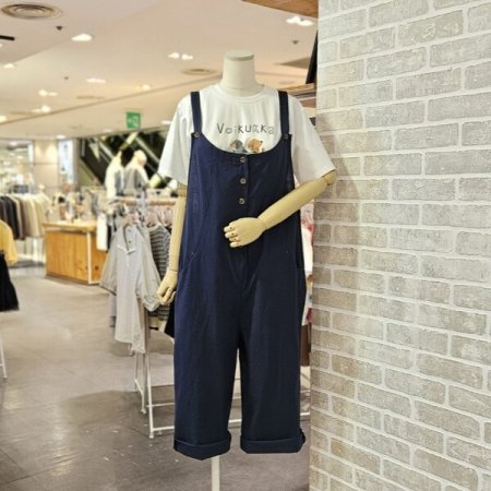 버튼 장식 점프 슈트