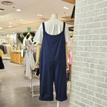 버튼 장식 점프 슈트