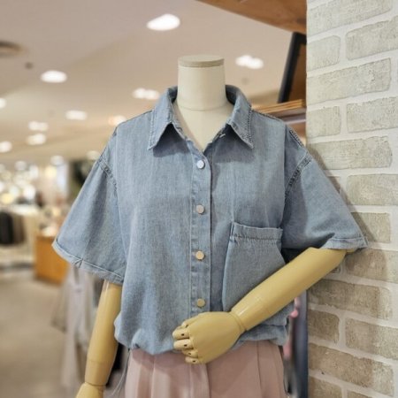 밑단 스트링 셔츠형 자켓