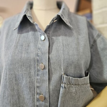 밑단 스트링 셔츠형 자켓