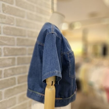 컬러 스티치 데님 자켓