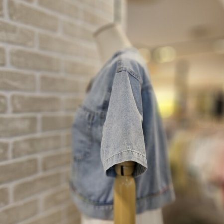 컬러 스티치 데님 자켓