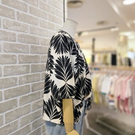 야자수 프린트 블라우스