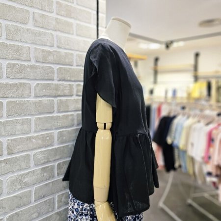 시스루 러플 소매 블라우스