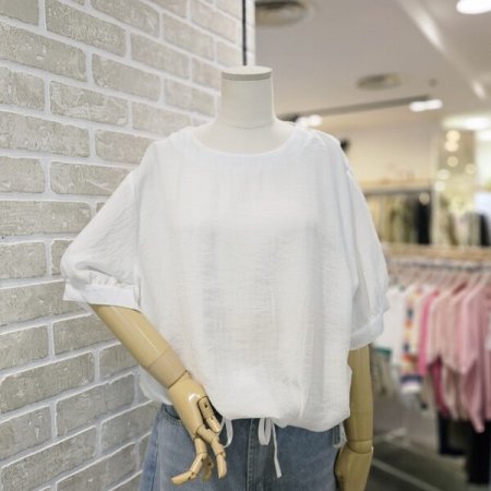 루즈핏 스트링 블라우스