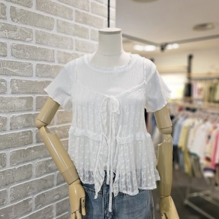 레이스 탑 세트 블라우스