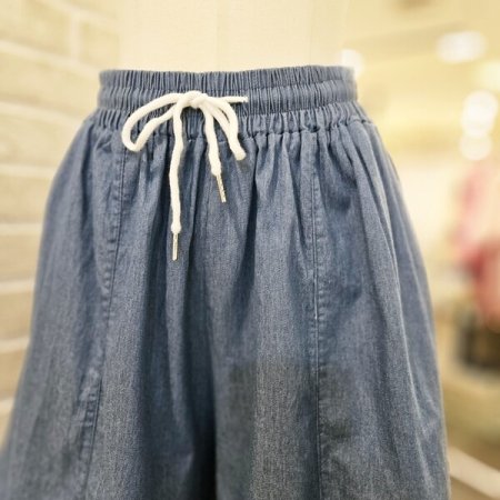 와이드 밴딩 데님 팬츠