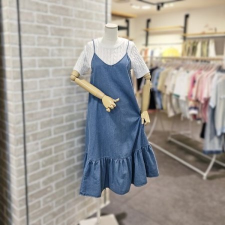 뷔스티에 데님 원피스