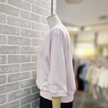 라인 프린트 5부 티셔츠