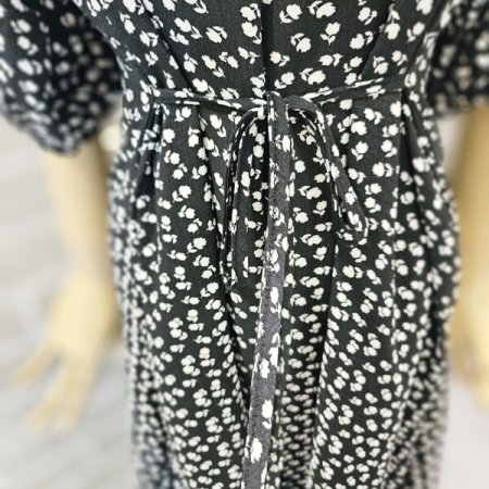 브이넥 프린트 원피스