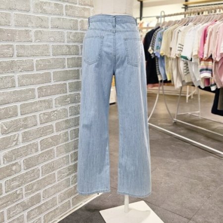 난 스판 일자핏 데님 팬츠