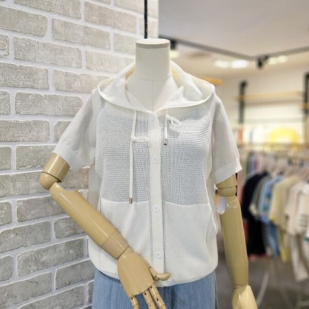 스카시 후드 가디건