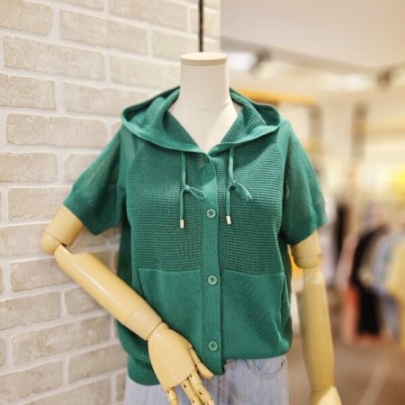 스카시 후드 가디건