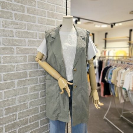 허리 스트링 롱 베스트