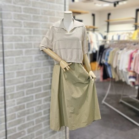 니트 레이어드 원피스