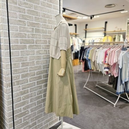 니트 레이어드 원피스