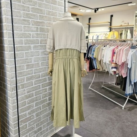 니트 레이어드 원피스