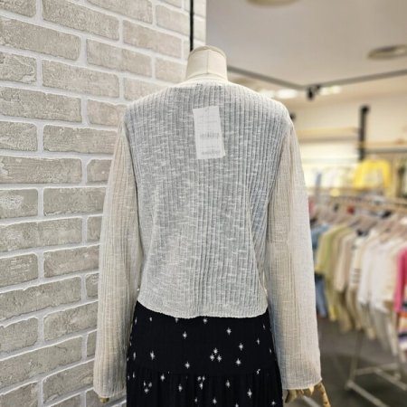 골지 브이넥 가디건