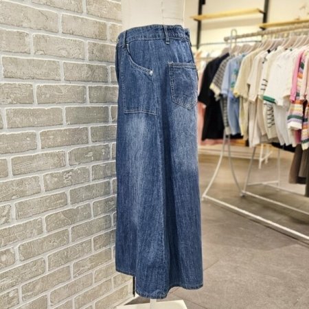 데님 A라인 스커트