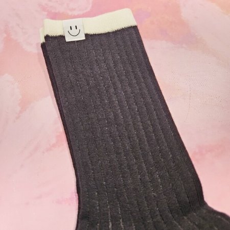 스마일 골지 양말