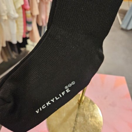 리본 자수 양말