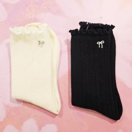 실버 리본 양말