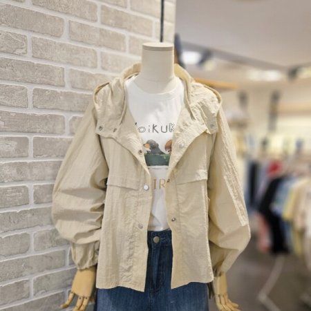 후드 홑 겹 점퍼