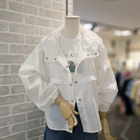 후드 홑 겹 점퍼