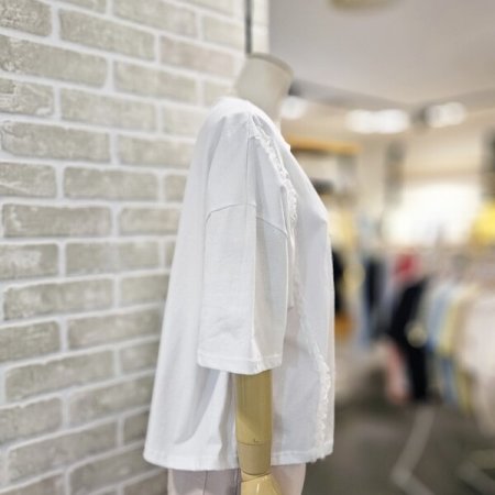 레이스 레터링 반팔 티셔츠