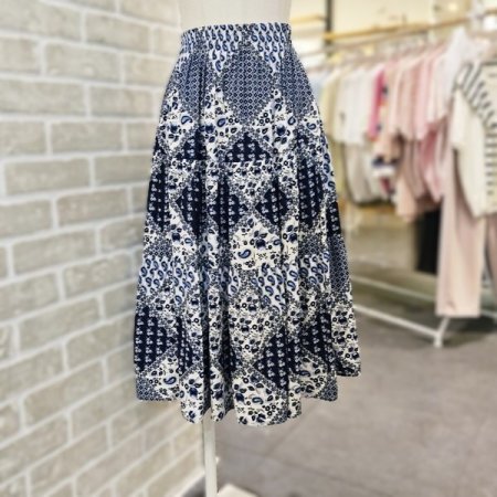 레이온 프린트 스커트