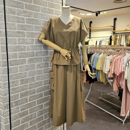 허리 스트링 블라우스