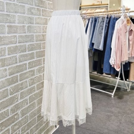 사선 레이스 스커트