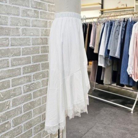 사선 레이스 스커트