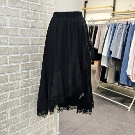 사선 레이스 스커트