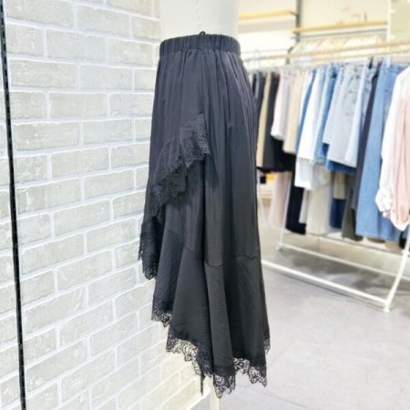 사선 레이스 스커트