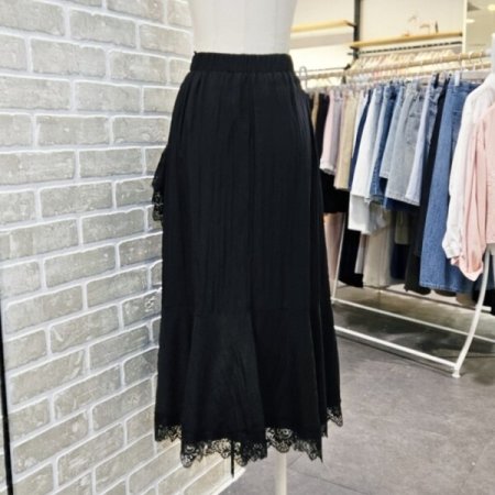 사선 레이스 스커트