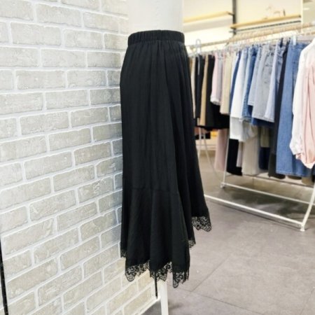 사선 레이스 스커트
