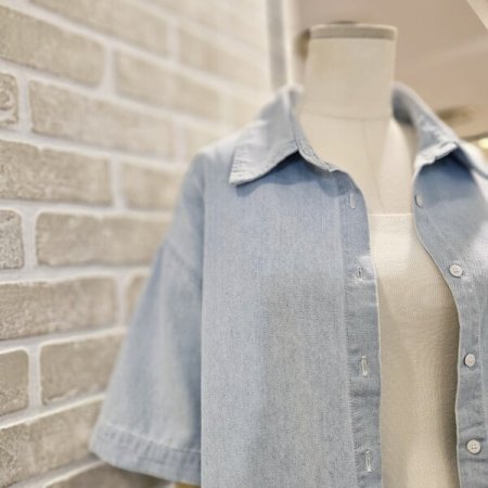 자수 루즈핏 데님 남방