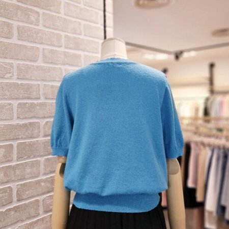 플라워 로고 자수 니트