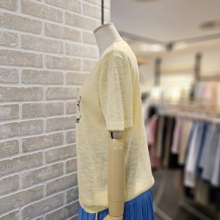 강아지 자수 니트