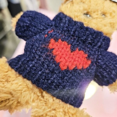 브라운 레꼬밍 니트 키링