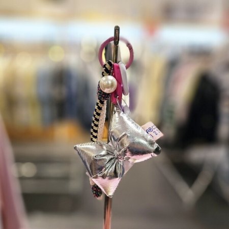 실버 리본 스트랩 키링