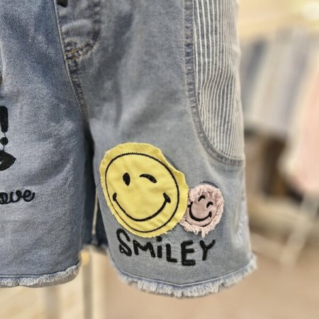 자수 패치 밴딩 쇼츠