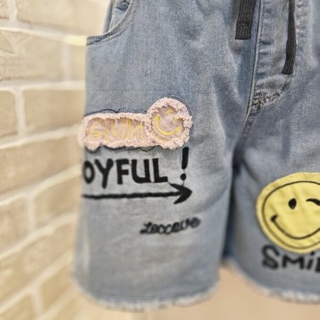 자수 패치 밴딩 쇼츠