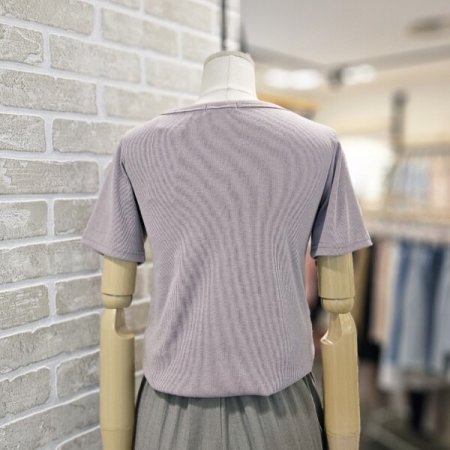 스퀘어넥 골지 티셔츠