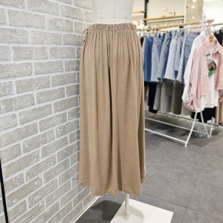 린넨 혼방 랩 스커트