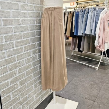 린넨 혼방 랩 스커트