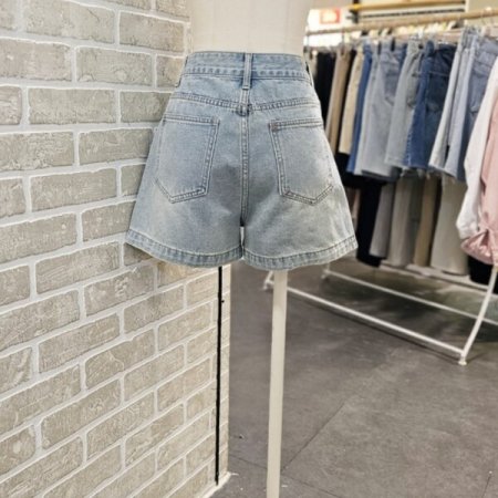 절개 데님 숏 팬츠